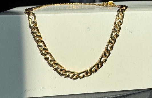 18k solid gold unique chain 6.5mm